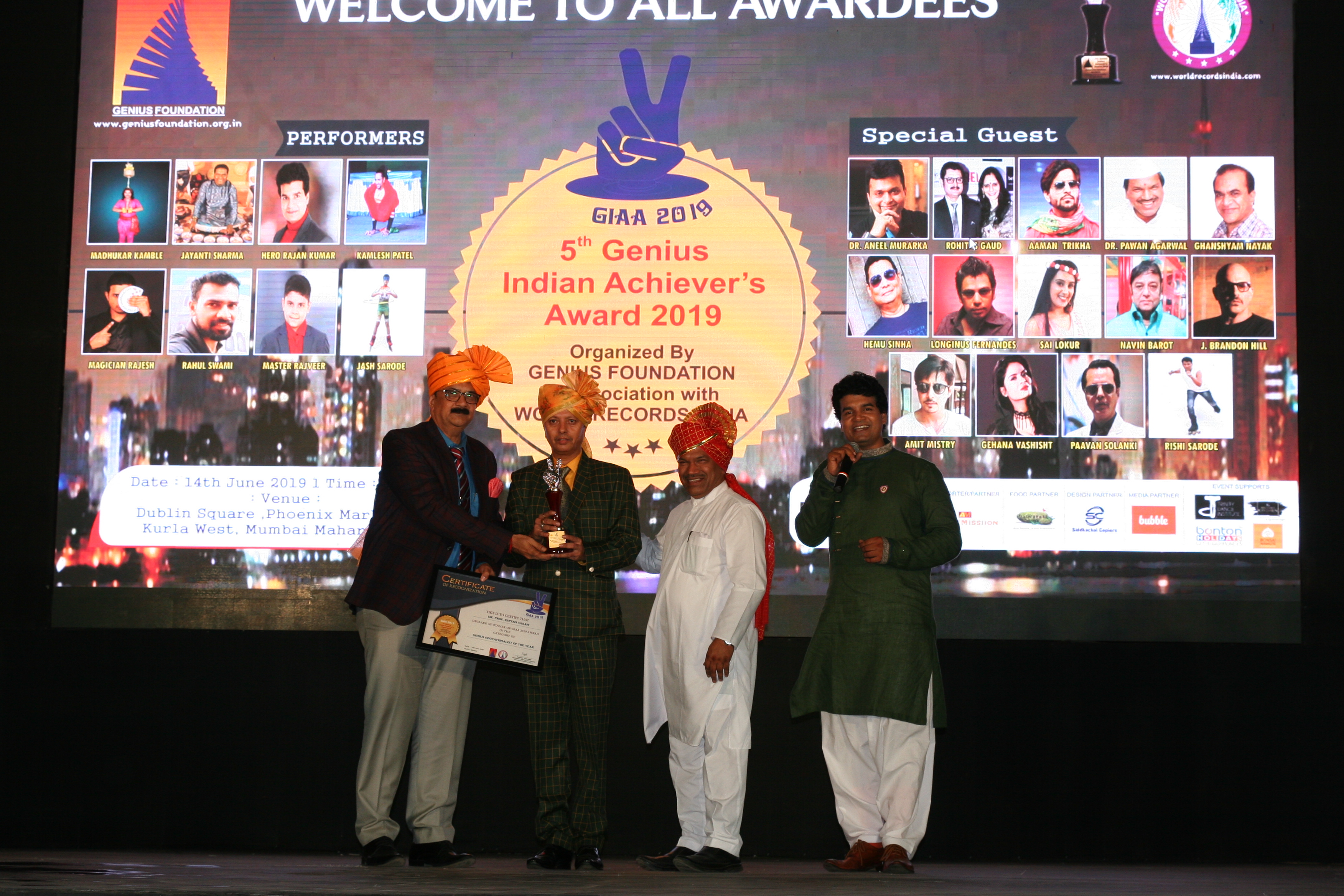  DR. PROF. RUPESH VASANI GENIUS EDUCATIONALIST OF THE YEAR